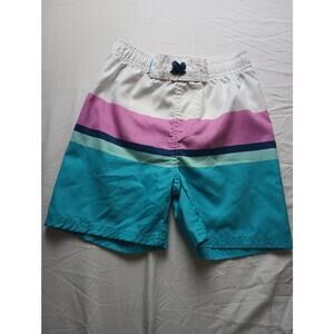 RuggedButts Boys UPF50+ Sun Protection Striped Color Block Swim Trunks Boys 6